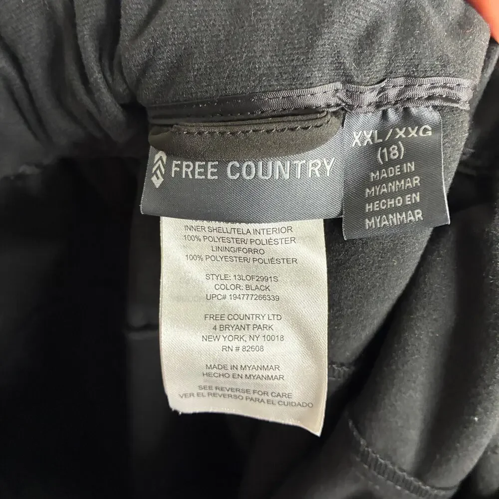 Free Country Black Straight Leg Snow Pants Polyester NWT Womens XXL